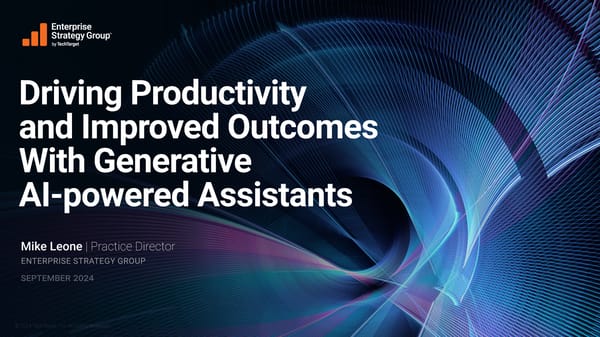 Driving Productivity & Improved Outcomes with GenAI powered Assistants - Page 1