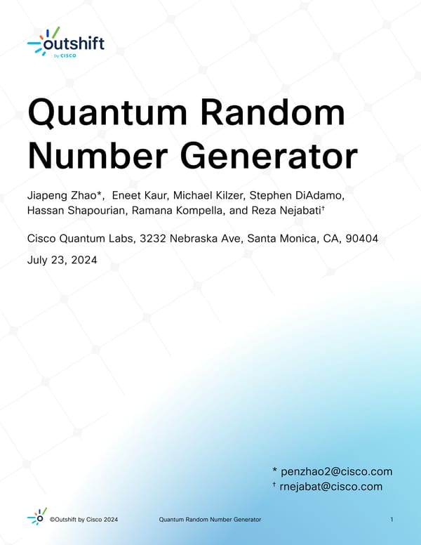 Quantum Random Number Generator - Page 1